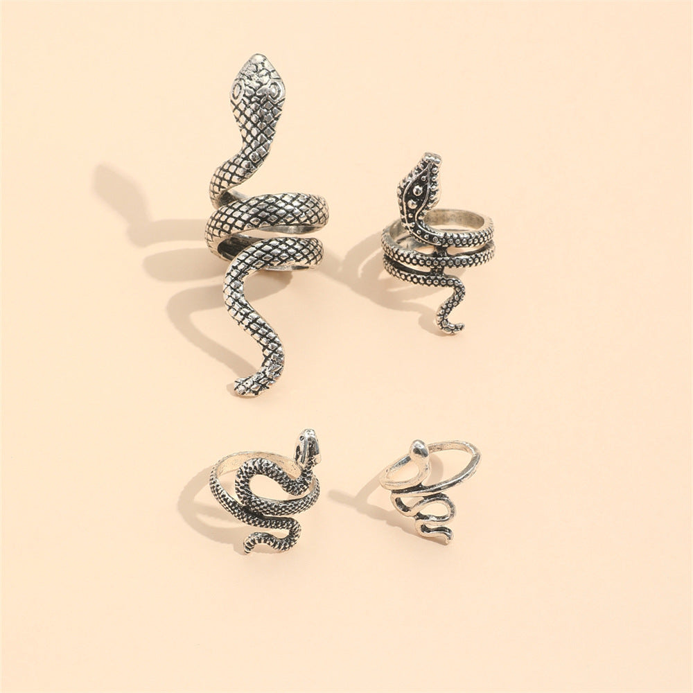 Men's Handsome Snake Pattern Punk Snake-shaped Animal Rings