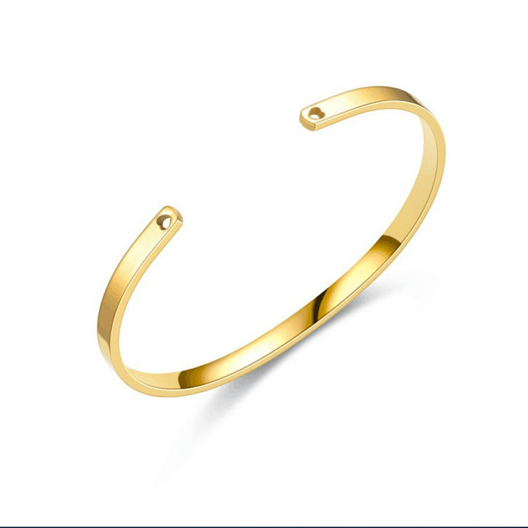 Charming Steel Open-end Stainless Shaped Lettering Bracelets