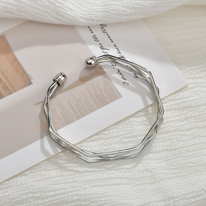 Stylish Korean Simple Irregular Geometric Opening Bracelet