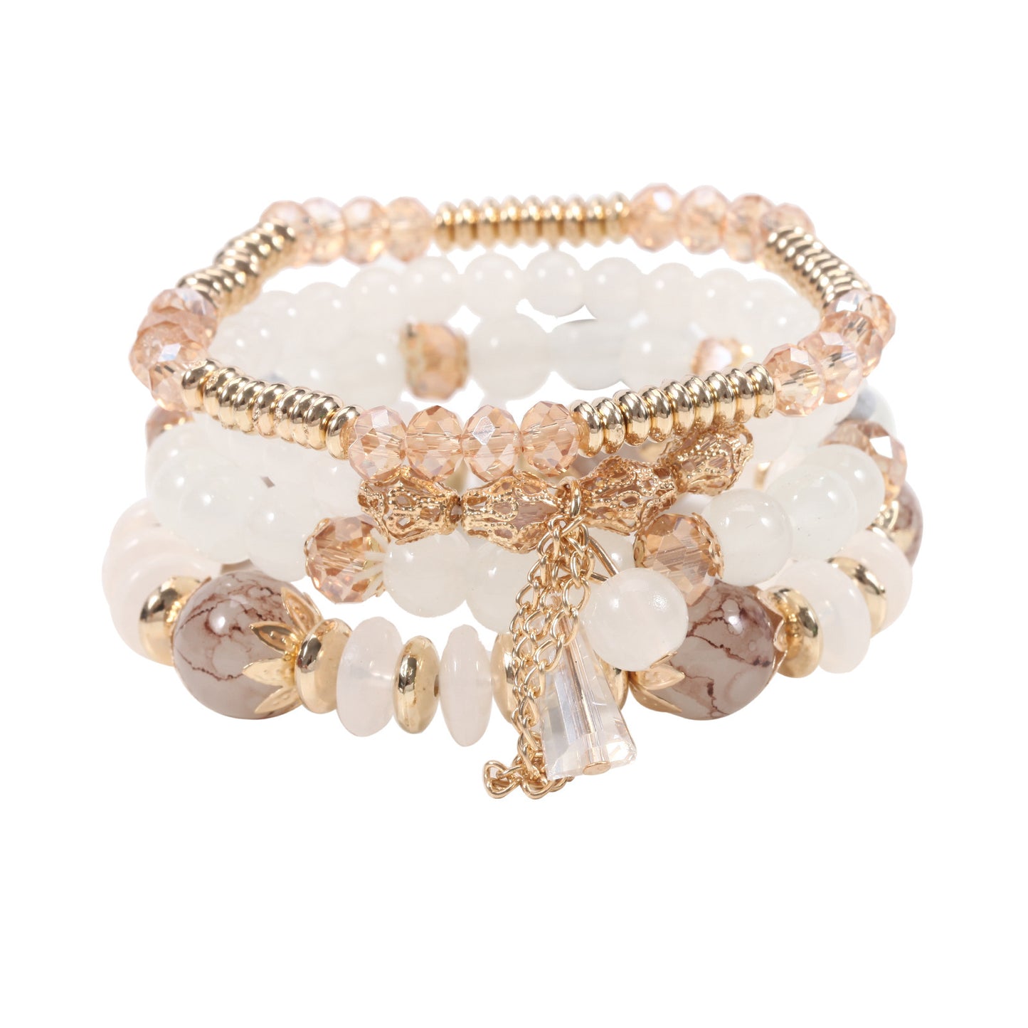 Bohemian Crystal Four Glass Elastic Exquisite Bracelet