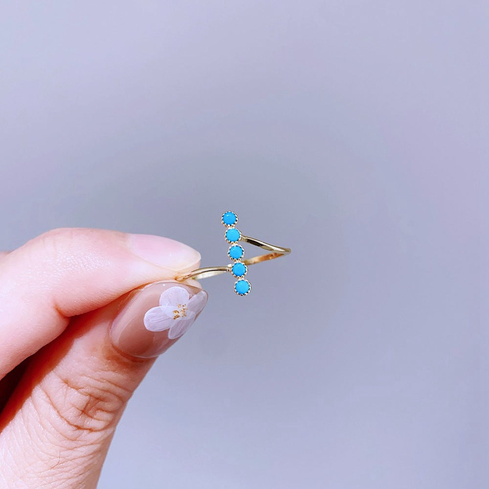 Light Luxury Minority Design Colorful Gemstone Rings