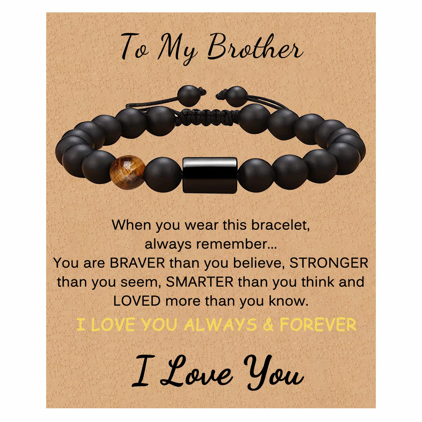 Frosted Stone Card For Son Father Bracelets