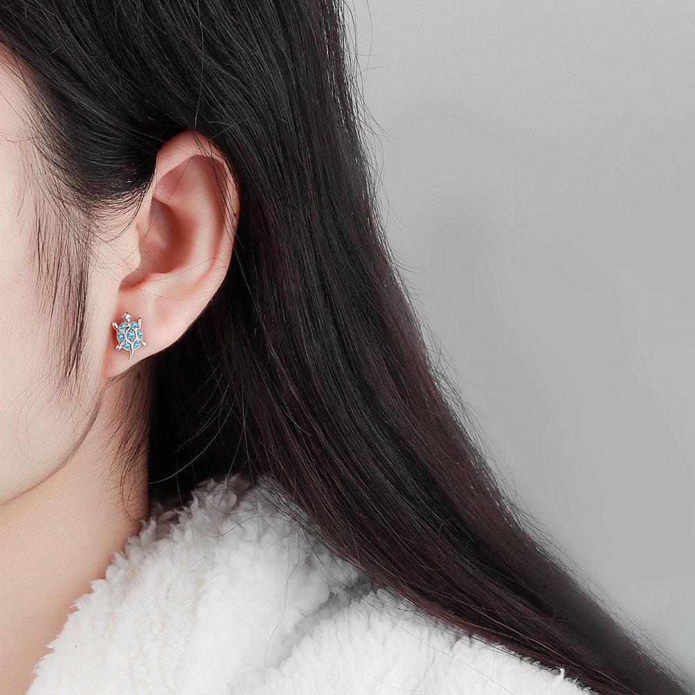 Women's & Men's Ear Simple Personality Small Turtle Zircon Stud Earrings
