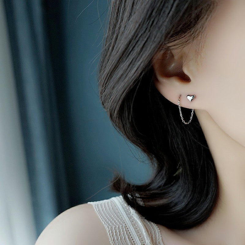 Women's Heart Shape Earline Elegant Titanium Steel Heart-shaped Trendy Face Slimming Rings