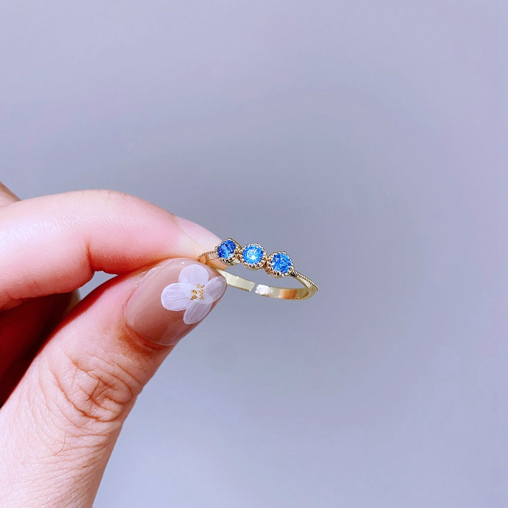 Light Luxury Minority Design Colorful Gemstone Rings