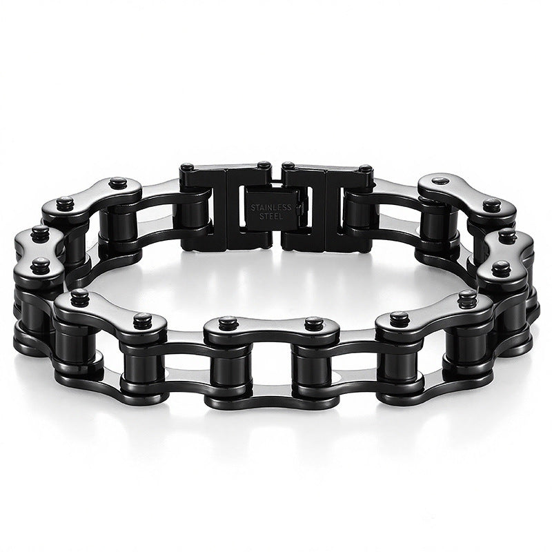 Men's Handmade Titanium Steel Bicycle Chain Hip Hop Motorcycle Trendy Bracelet