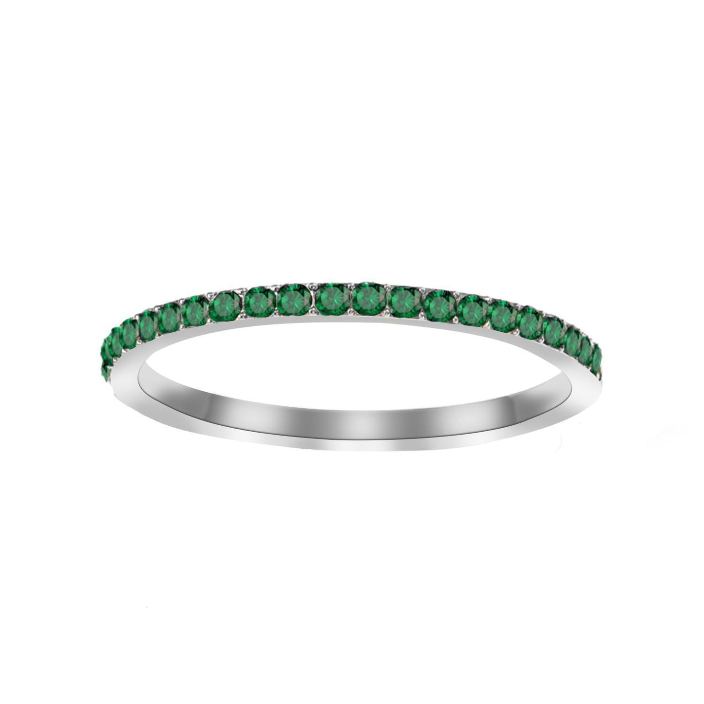 Full Diamond Stainless Steel Birthstones Zircon Ring