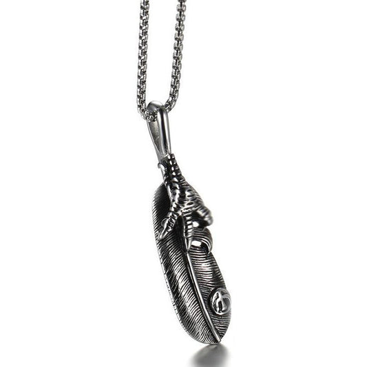 Promotional Feather Eagle Hand-held Stainless Steel Titanium Vintage Clavicle Necklace