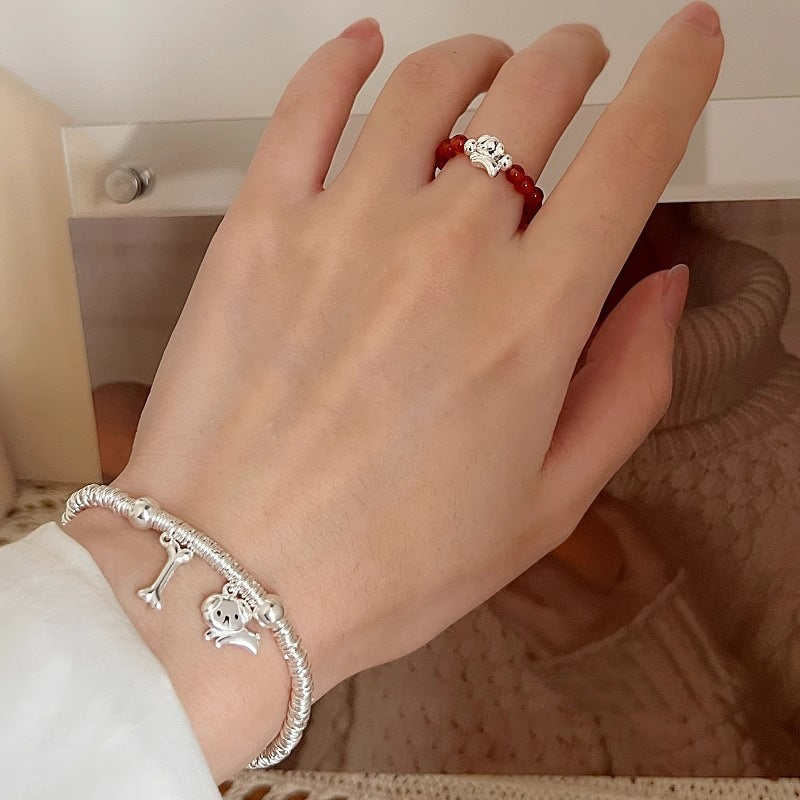 Cat Fish Cute Dog Wrapped Female Design Sier Bracelets