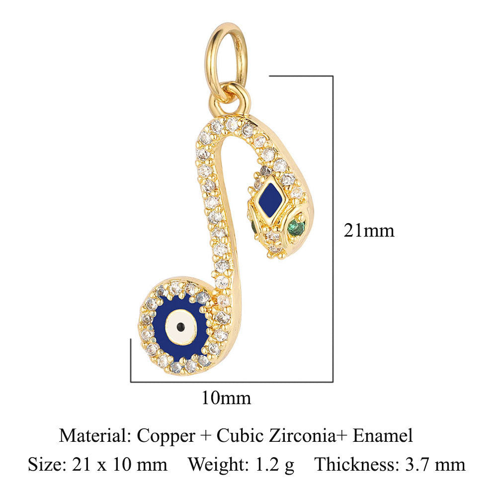 Snake Small Fish Copper Zircon Whale Tail Pendants