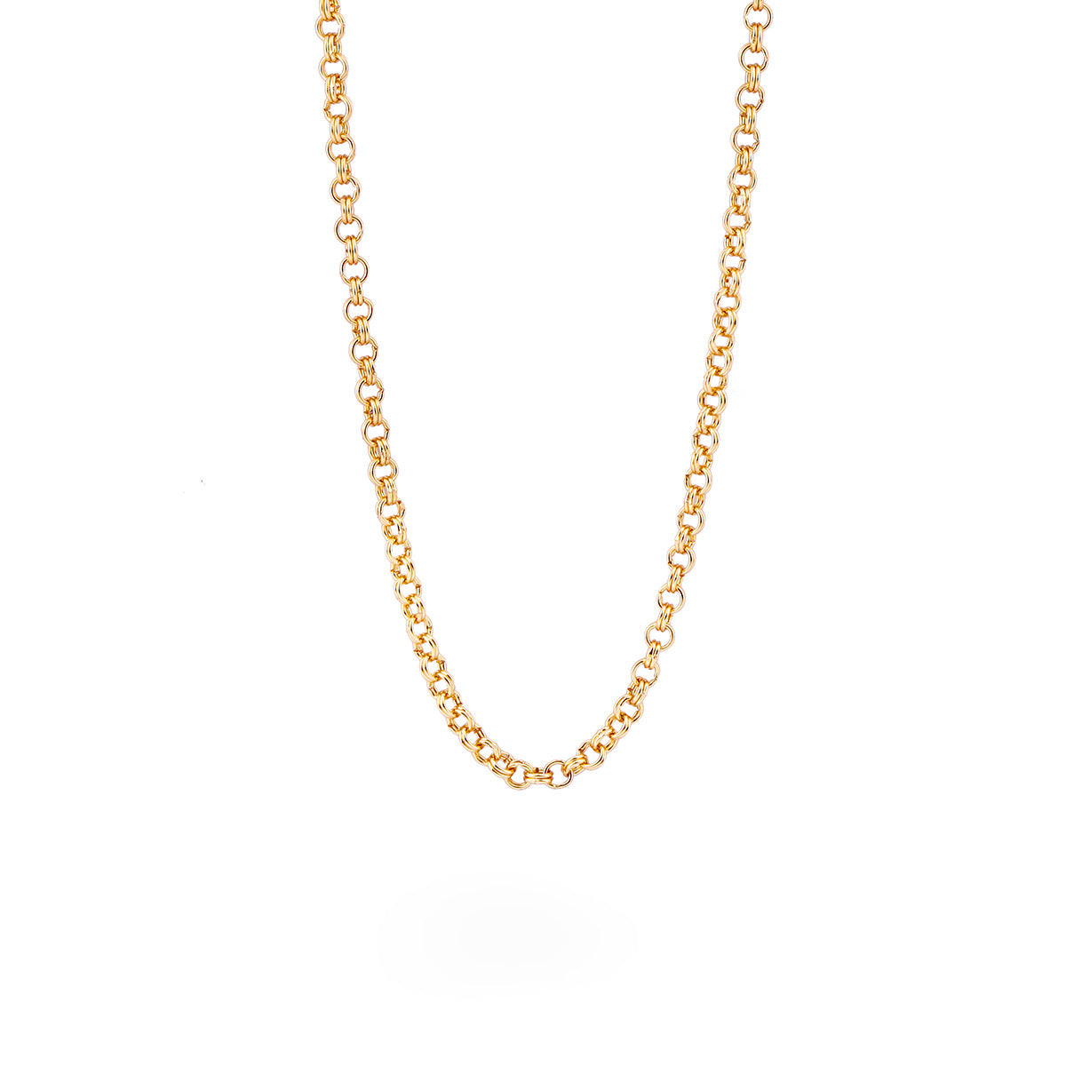 Trendy Bright Bead Stainless Steel Fashionable Gold-plated Necklace