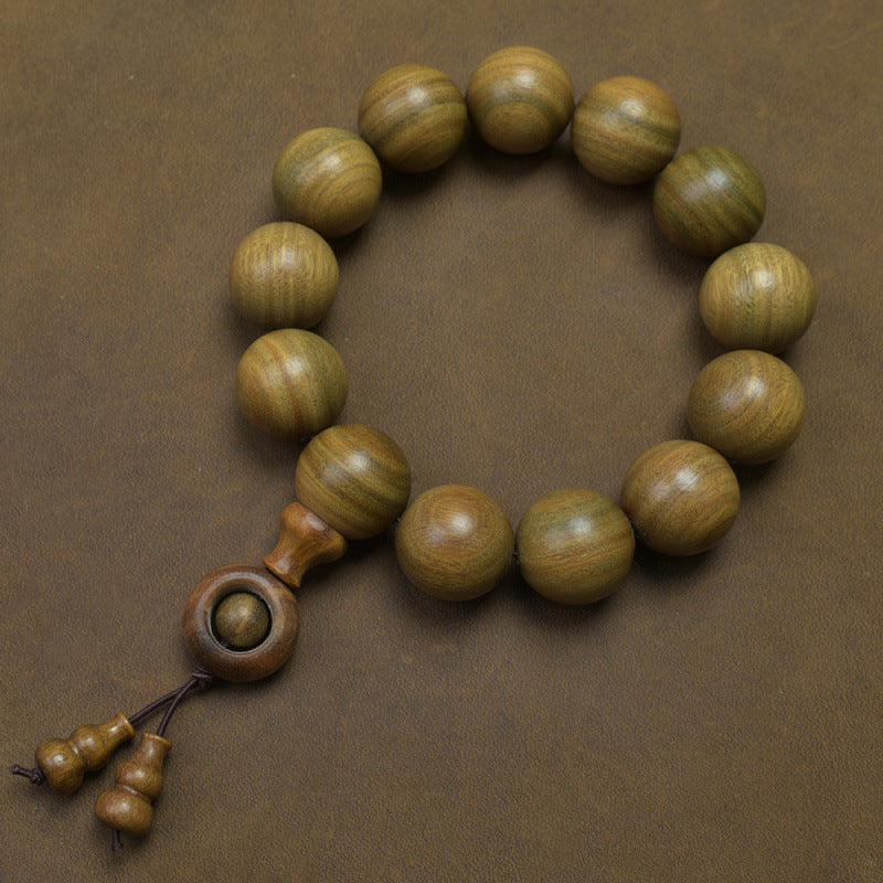Natural Argentina Green Sandalwood Buddha Beads Ethnic Retro Couple Bracelet