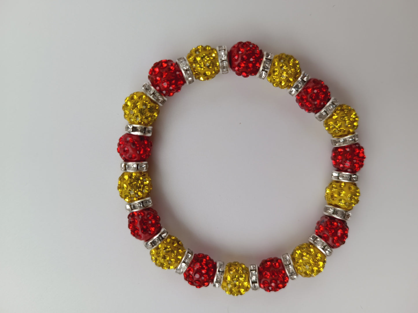Polymer Clay Rhinestone Ball Filament Hip Bracelet