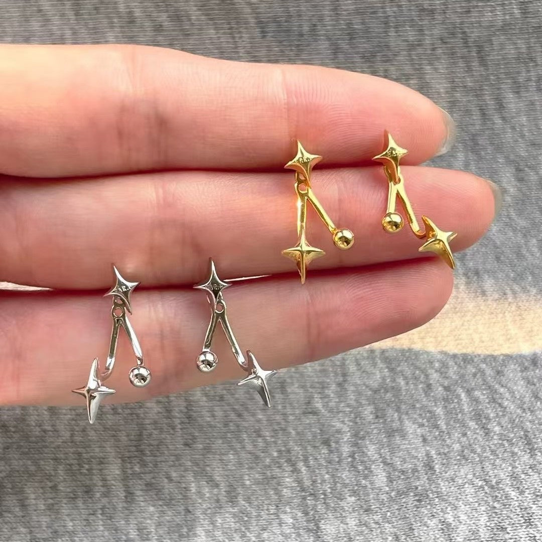 Back Four Stars Female Design Sense Rings
