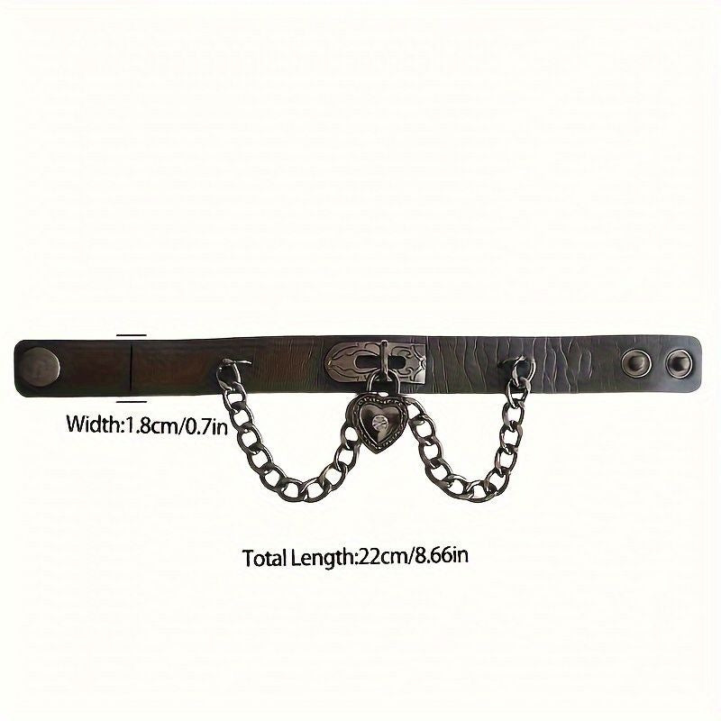 Peach Heart Lock Chain Personality Trend Bracelets