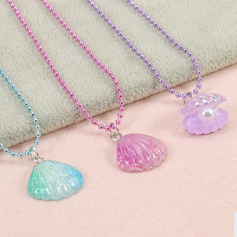 Children's Shell Ocean Series Pink Party Friendship Necklaces