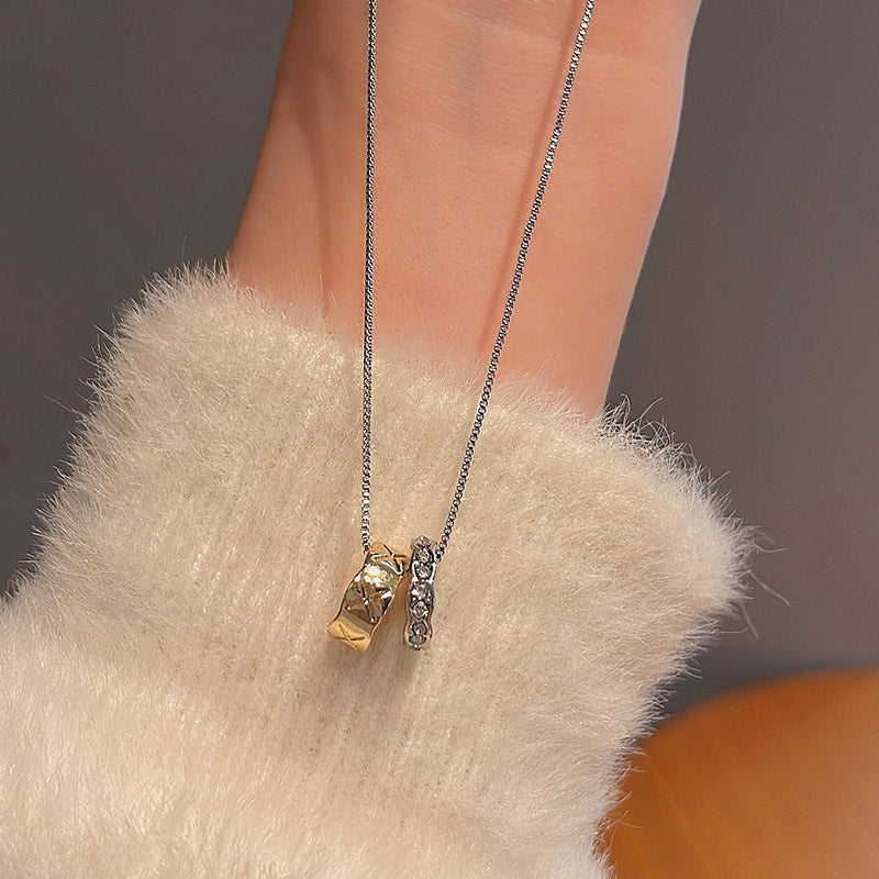Women's Light Luxury Minority Double Circle Simple Graceful Clavicle Necklace