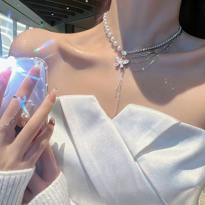 Fantasy Butterfly Female Niche Cold Feeling Tassel High Sense Clavicle Necklaces