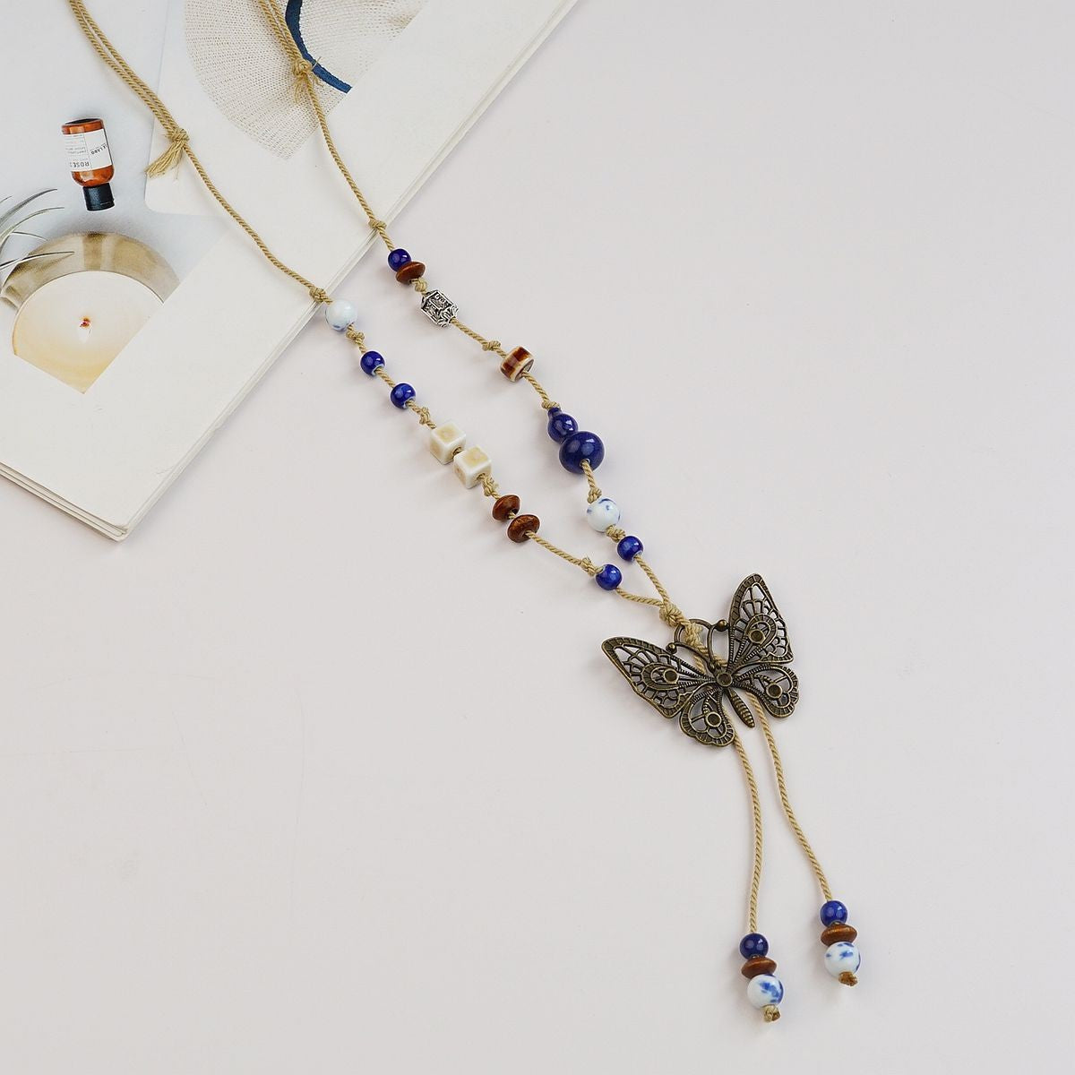 Style Personalized Trendy Ceramic Geometric Colorful Fish Long High-grade Necklace