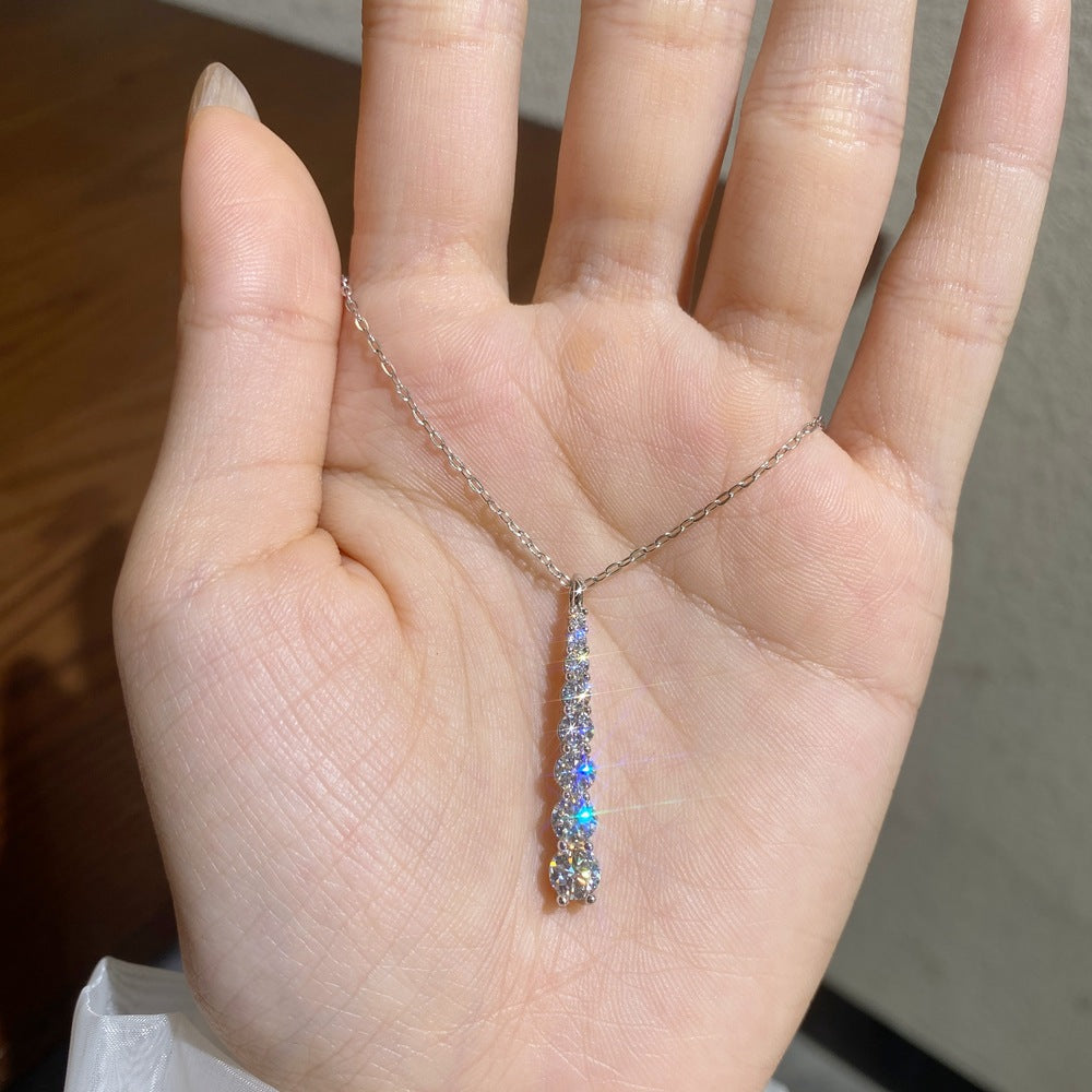 Women's Moissanite Sterling Sier Karat Clavicle Pendants