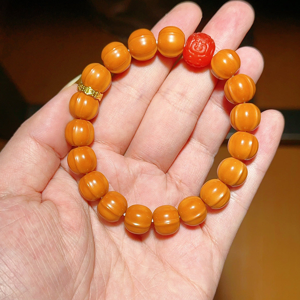 Monkey Head Walnut Glossy Love Fart Peach Single Bracelets