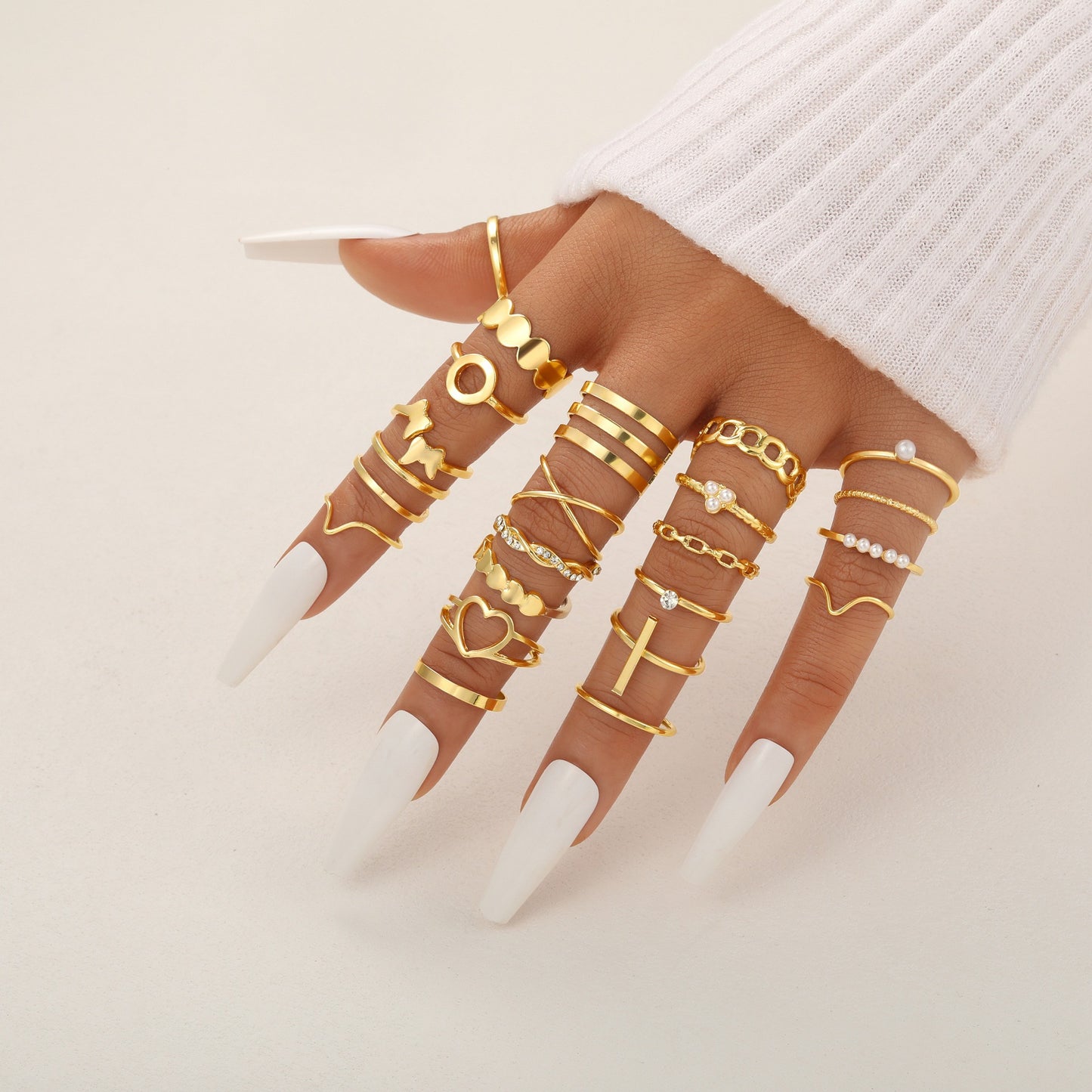 Women's Butterfly Loving Heart With Opening Fashion Rings