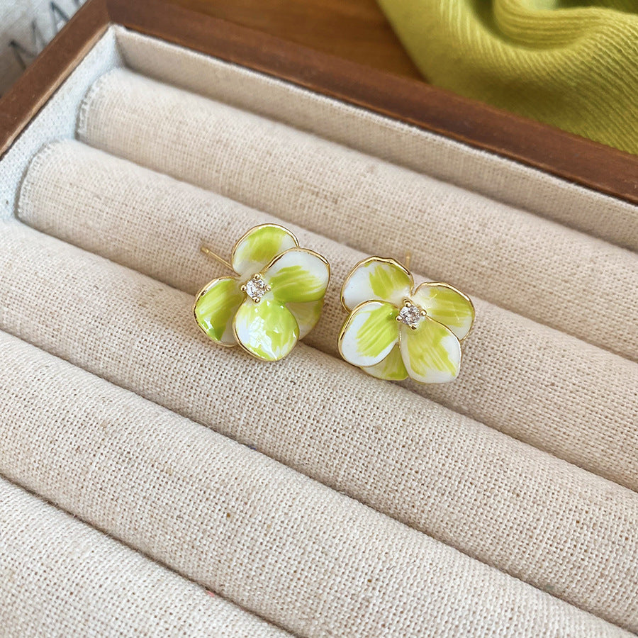Women's Flower Shell Tassel Light Luxury High-grade Earrings