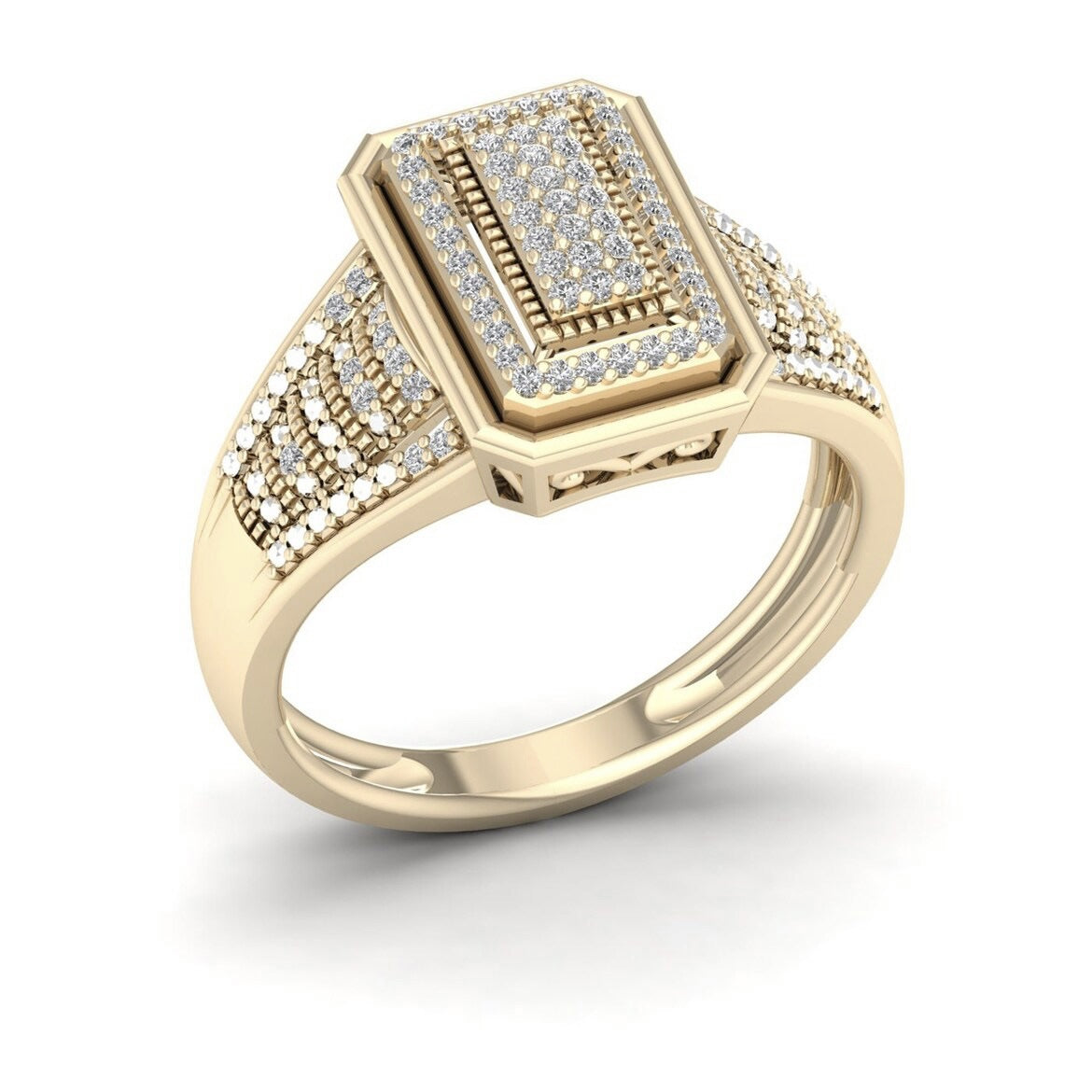 Women's & Men's Diamond Hippie Gold-plated Square Accessories Rings