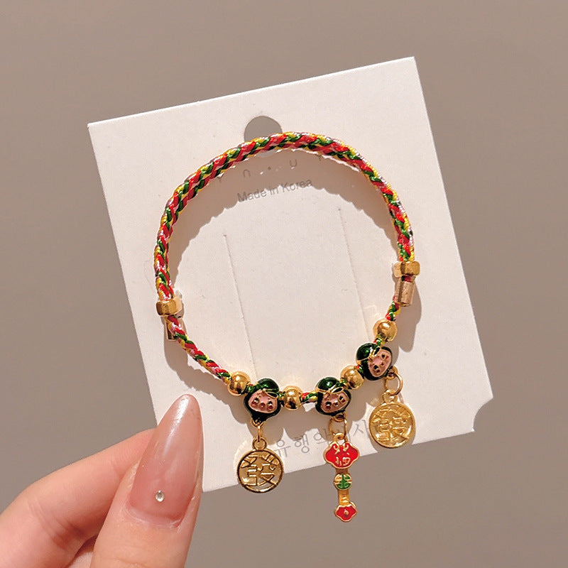 Small Gift Tassel Adjustable Red Rope Dragon Boat Festival Bracelet