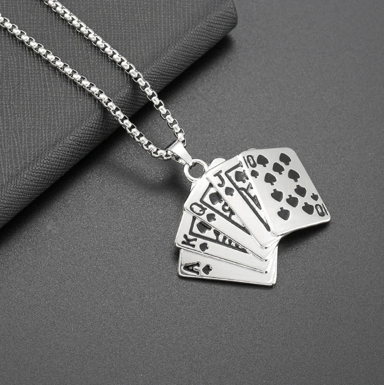 Men's Hop Trendy Cool Letter Korean Style Sweater Chain Necklace