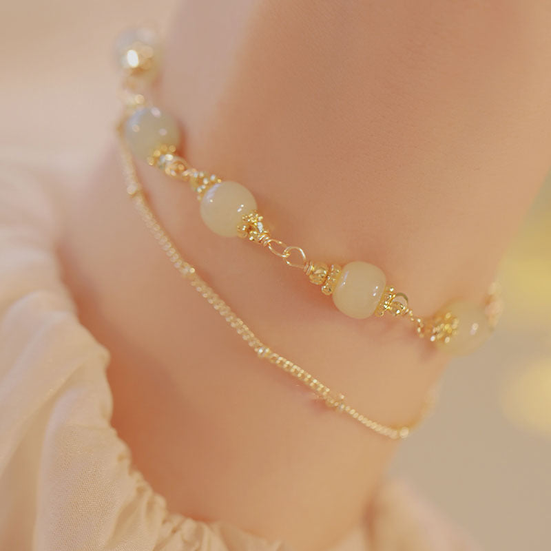 Female Chinese Double Layer Twin Light Luxury High Sense Bracelets