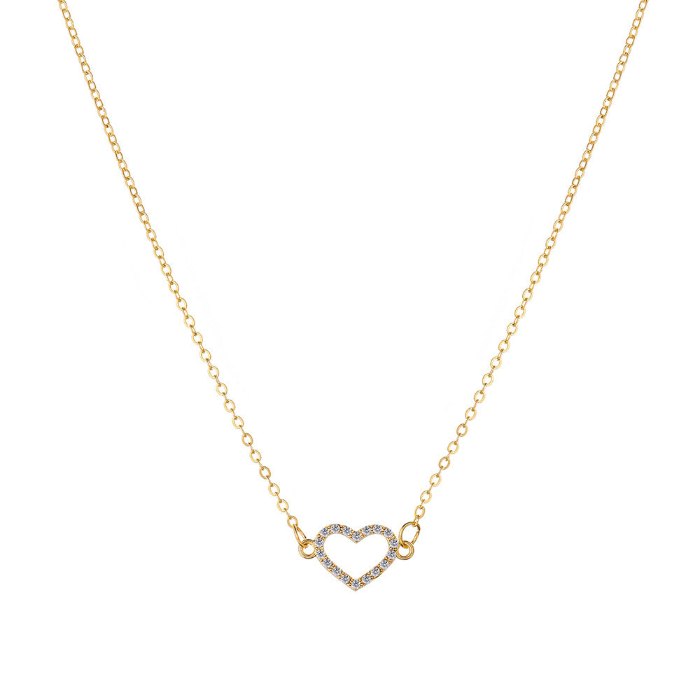 Women's Peach Heart Clavicle Chain Creative Retro Necklaces