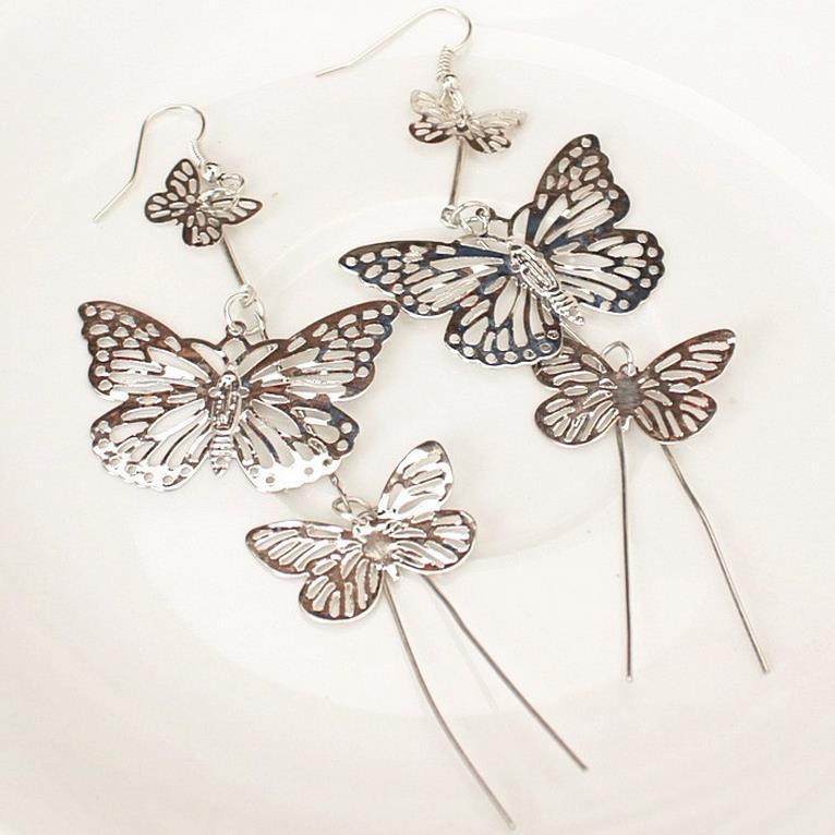 Beauty's Birth Day Hollow Butterfly Long Stud Earrings