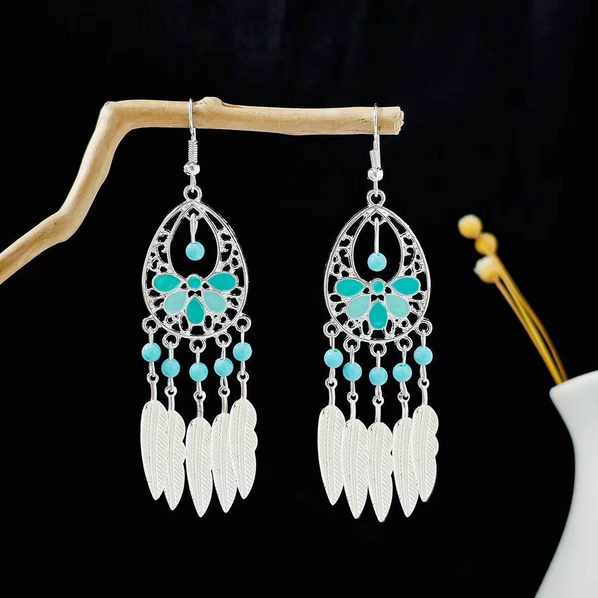 Ethnic Style Long Fringe Exotic Holiday Trip Earrings