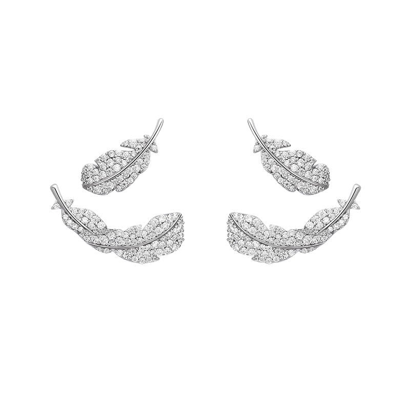 Li Suspension Feather Ear Graceful Elegant Light Earrings