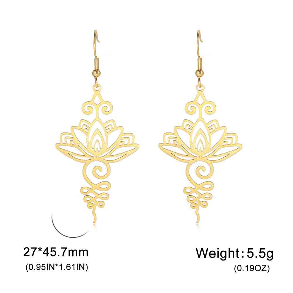 Cut Stainless Steel Lotus Ethnic Han Elements Personality Necklace