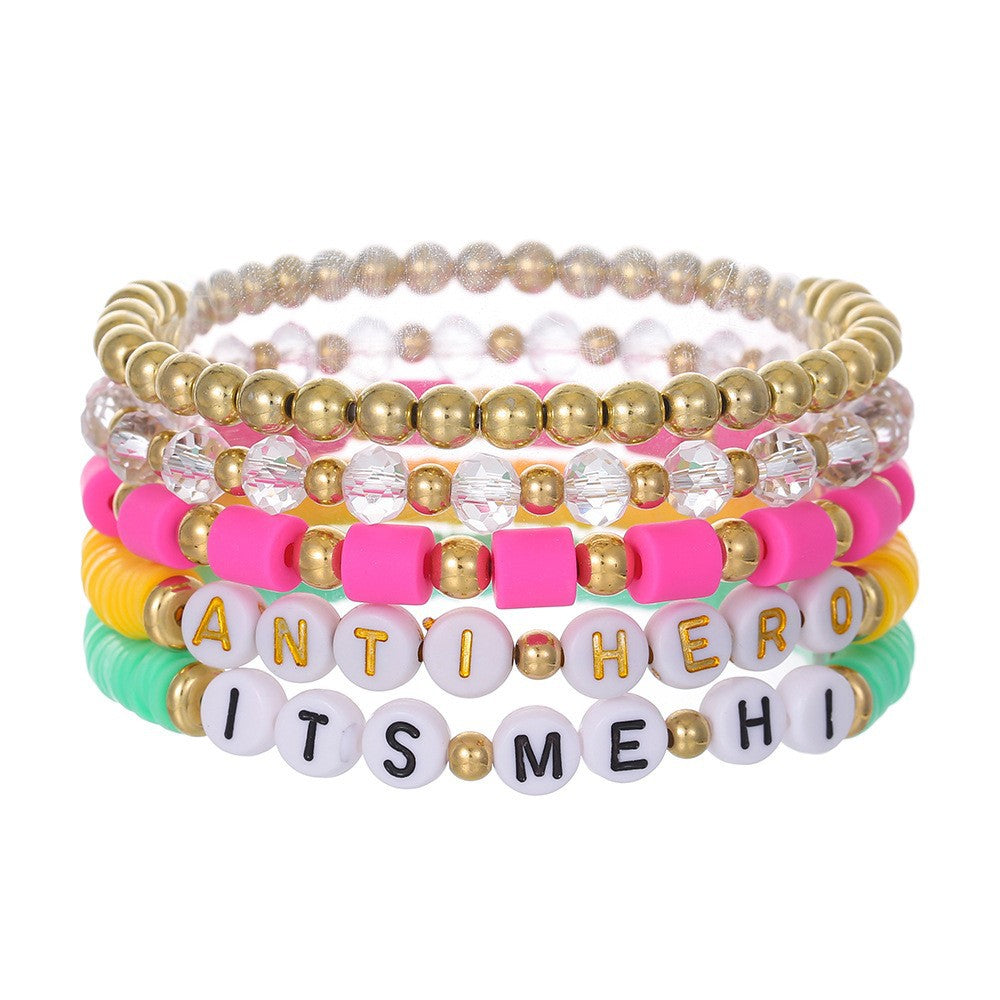 Women's Swift Fan Reputation English Letter Polymer Bracelets