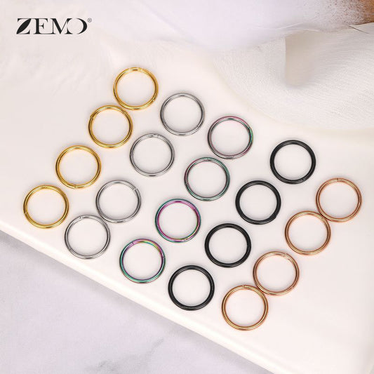 Men's Titanium Steel Puncture Universal Stitching Nose Stud Earrings