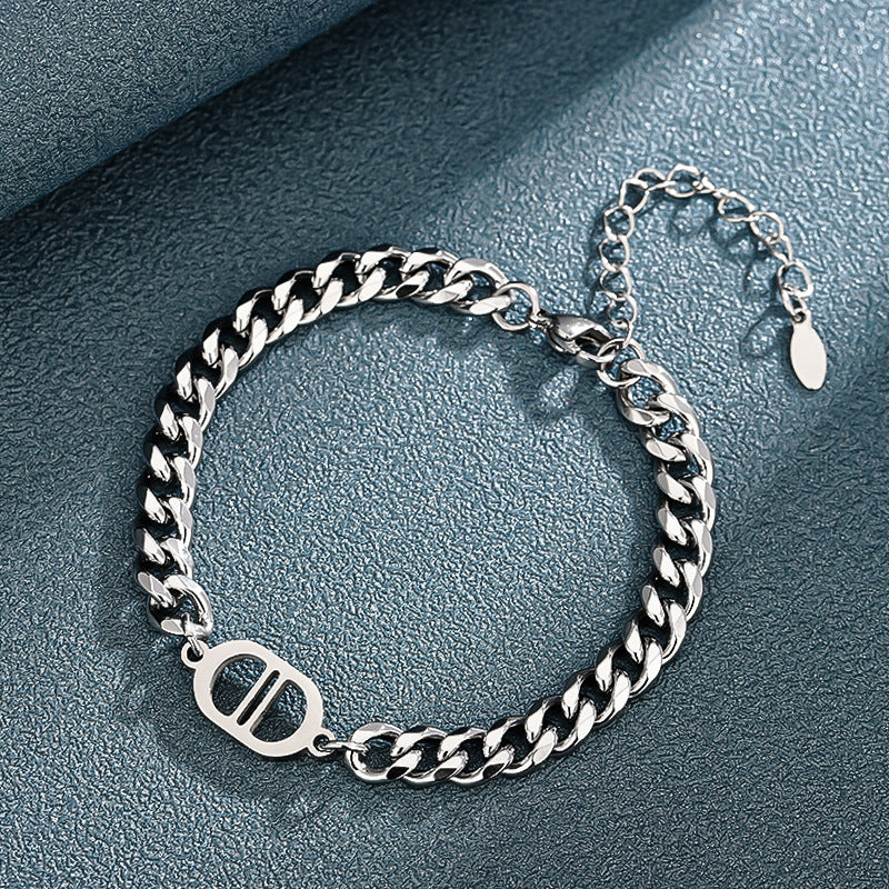 Men's Double Titanium Steel Hip Hop Minority Bracelets