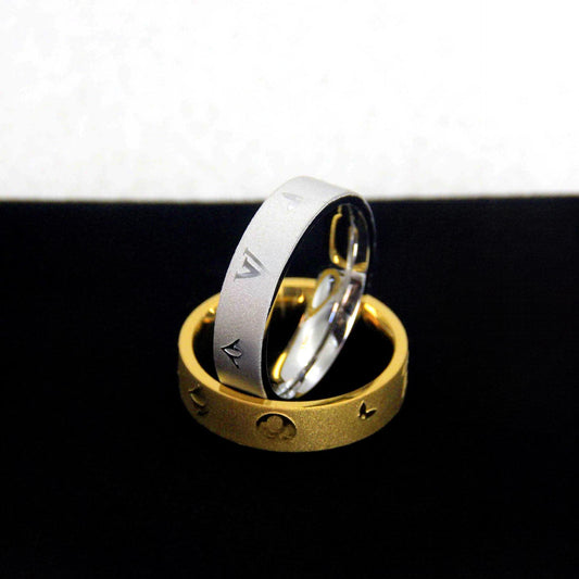 Donkey Vintage Frosted Female Single Design Gold Not Easy Ring