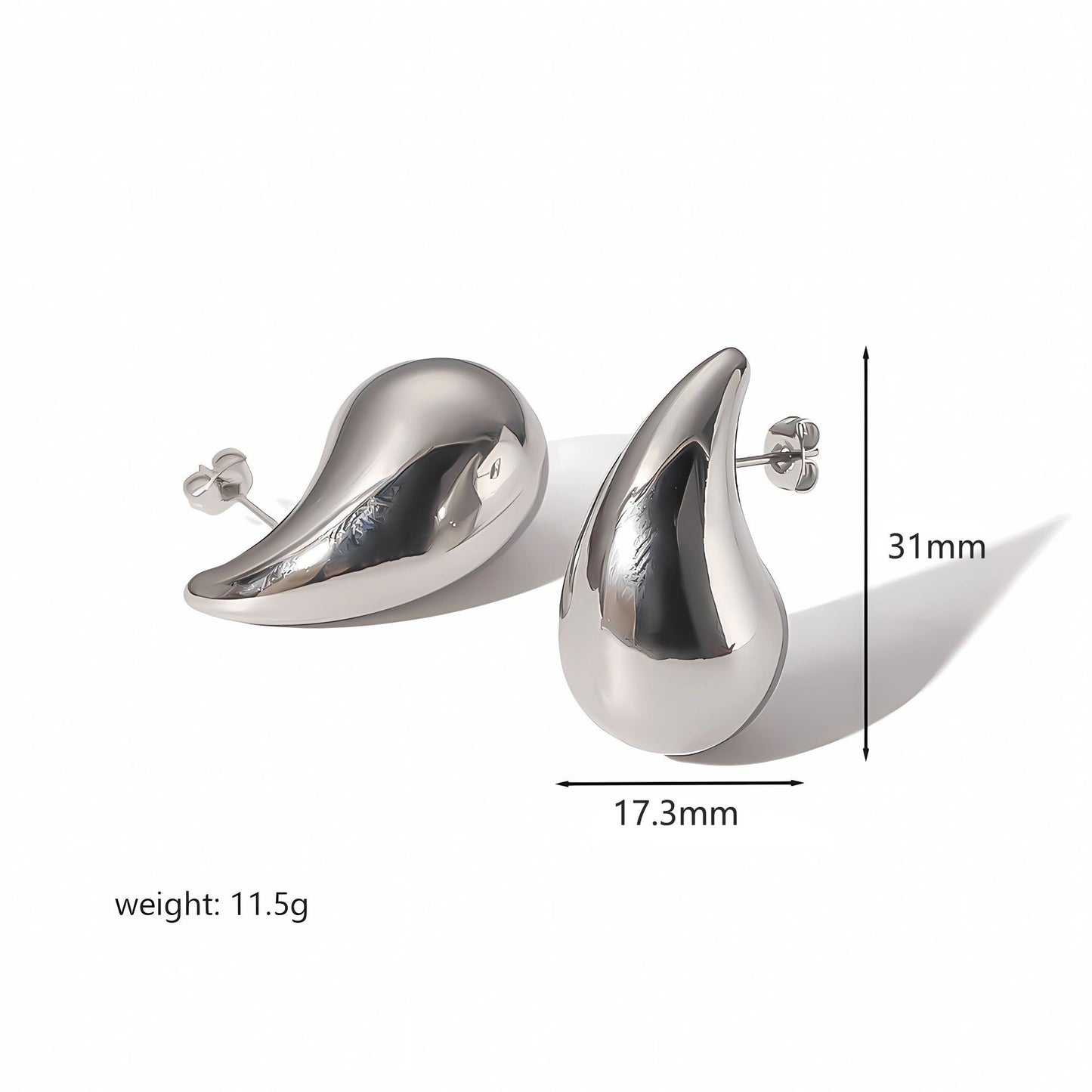 Women's High-grade Water Drop Gold Ear-ring Clip Titanium Rings
