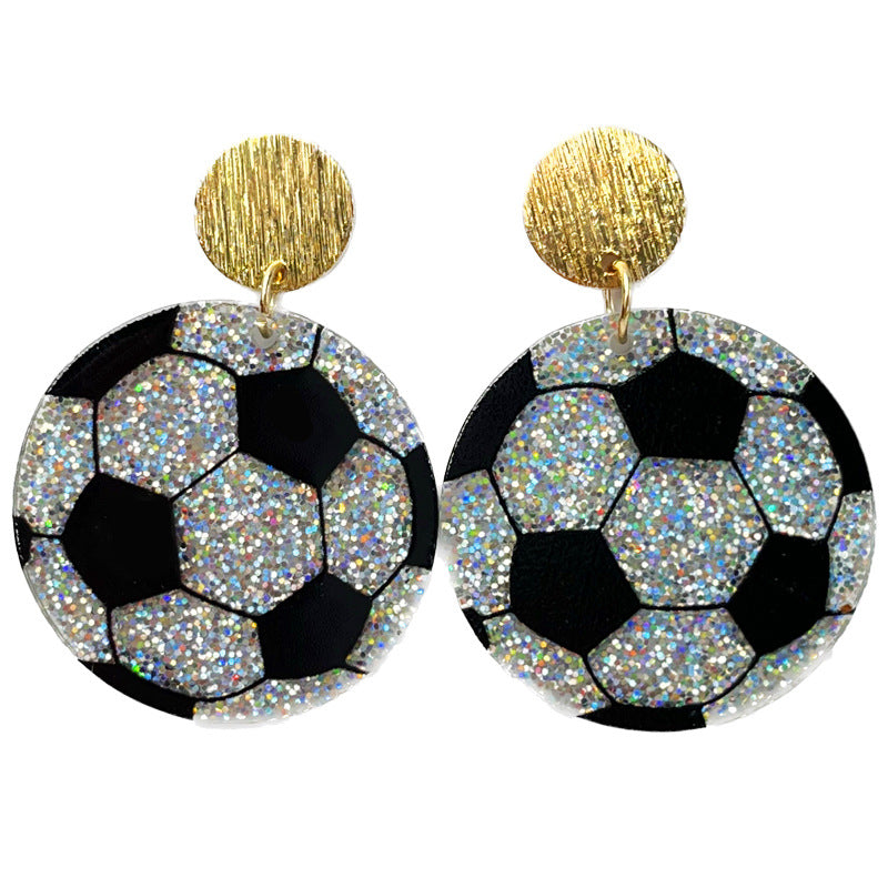 Metal Simplicity Eardrops Ball Collection Acrylic Earrings