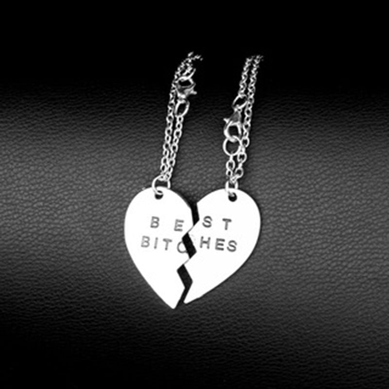 Friend Metal Stitching Love Peach Heart Necklace