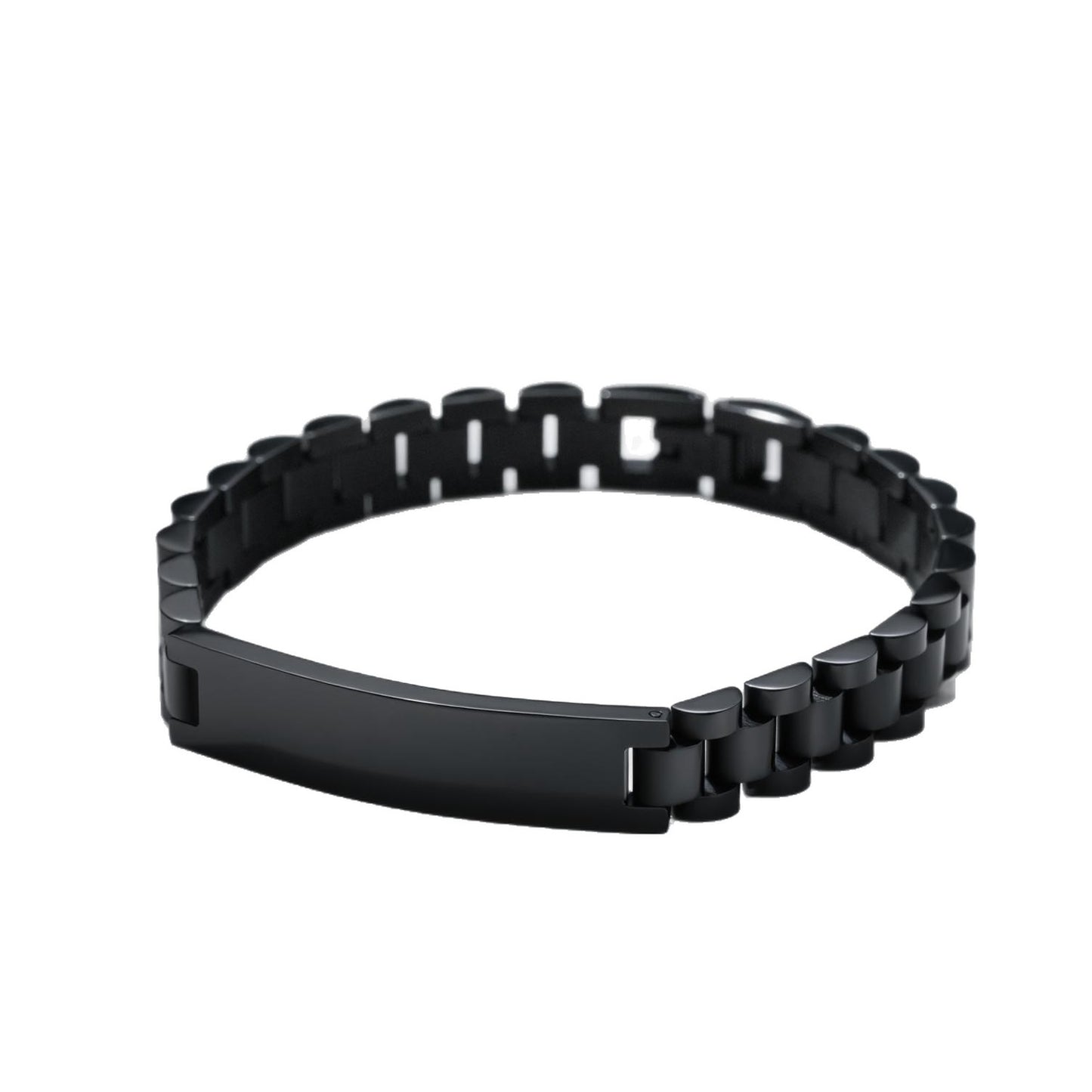 Three Beads Watch Band Chain Simple Trendy Stainless Can Carve Bracelet