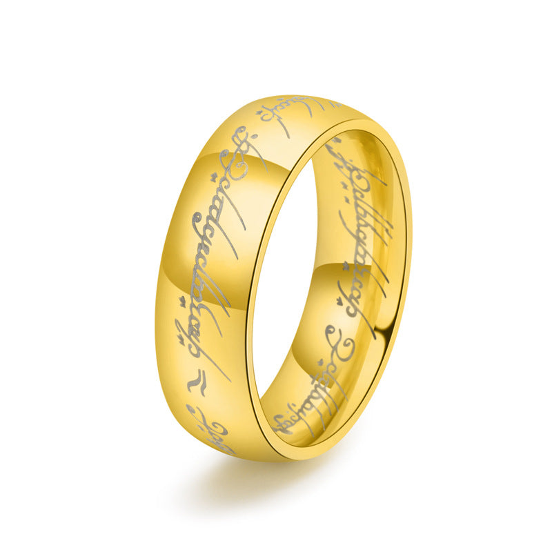 Men's Titanium Steel Magic Domineering Couple Stainless Ring