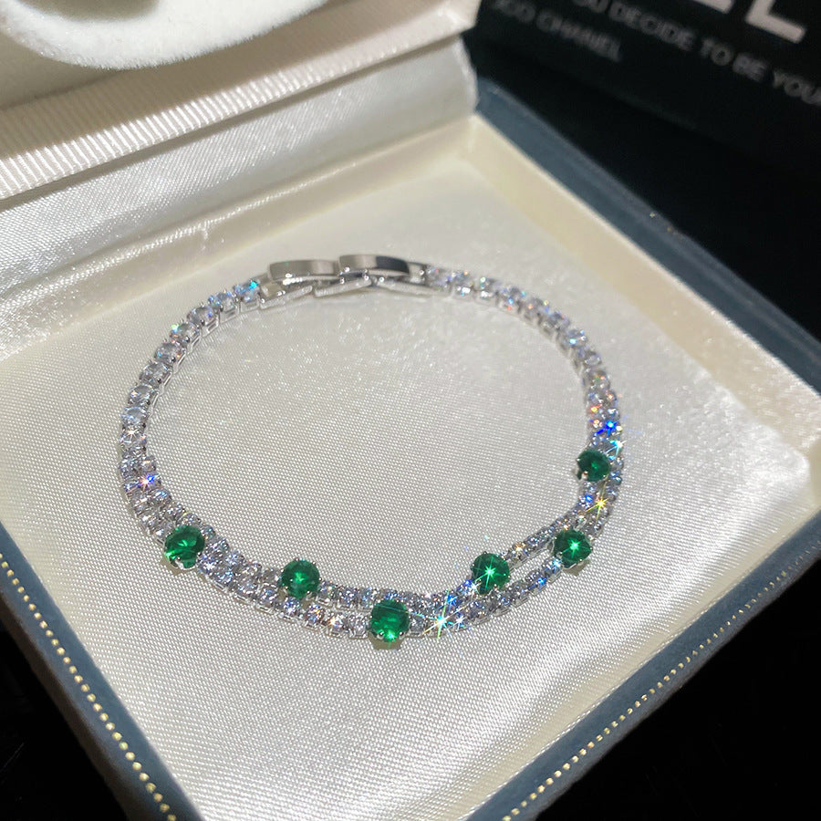 Women's Heart-shaped Zircon Adjustable Simple Fashion Light Luxury Bracelet