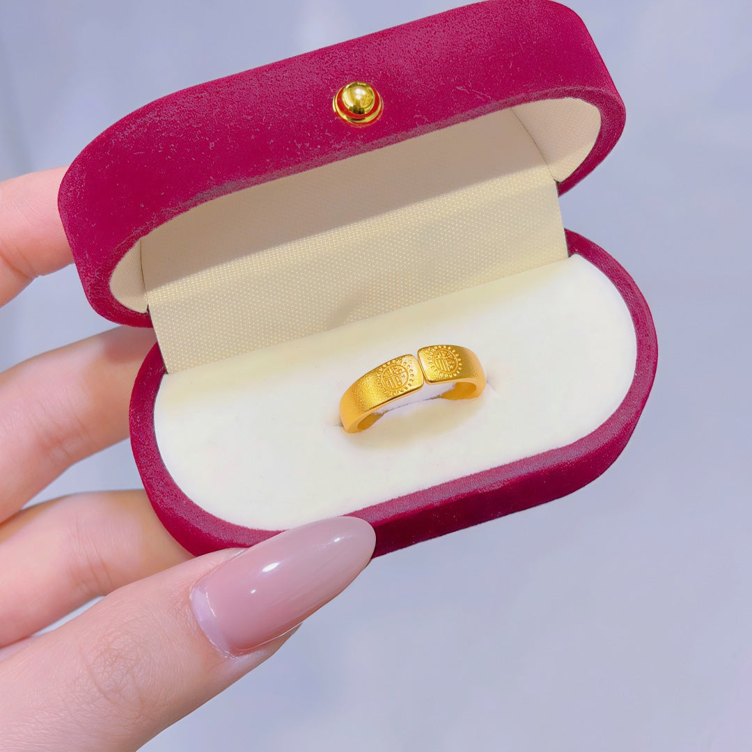 Women's Alluvial Gold Retro Affordable Luxury Design Brass Plated Fashion Ring