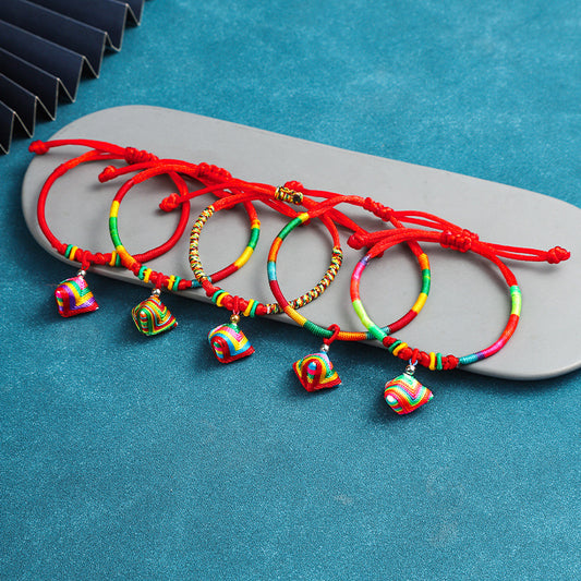 Dragon Boat Festival Colorful Rope Small Red Hand-woven Tiger Head Bracelet