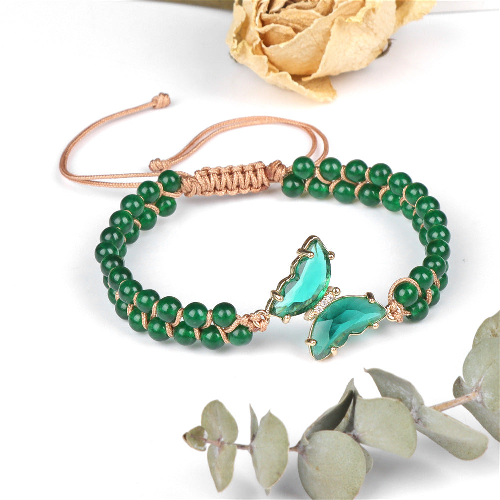 Butterfly Accessories Artificial Crystal Beads Weaving Bracelets