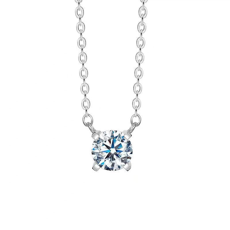 Claw Solitaire Female Simple Temperamental Moissanite Necklaces